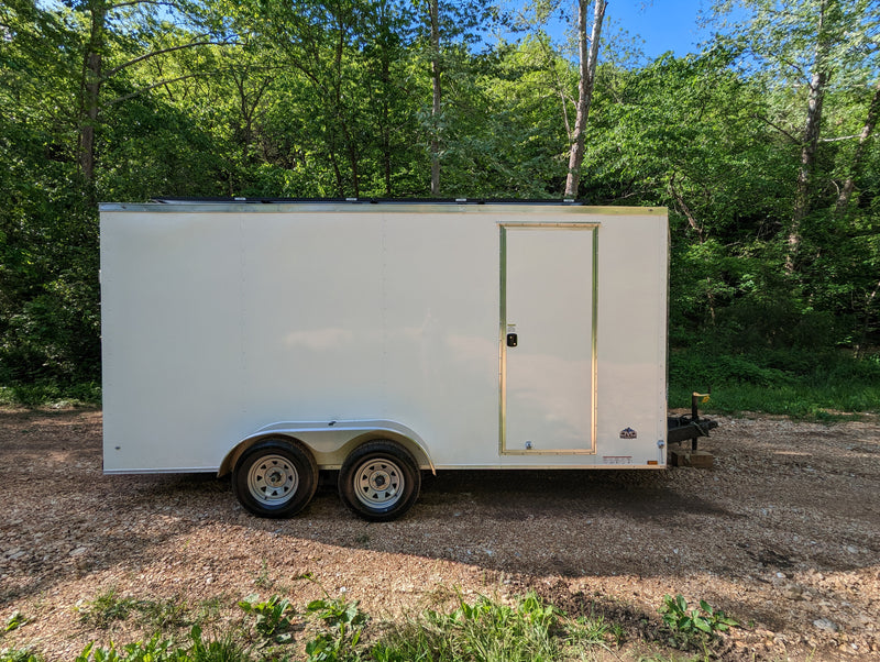 Load image into Gallery viewer, 16&#39; Enclosed SOLAR POWERED Offgrid Self-Sufficient Trailer BASE MODEL
