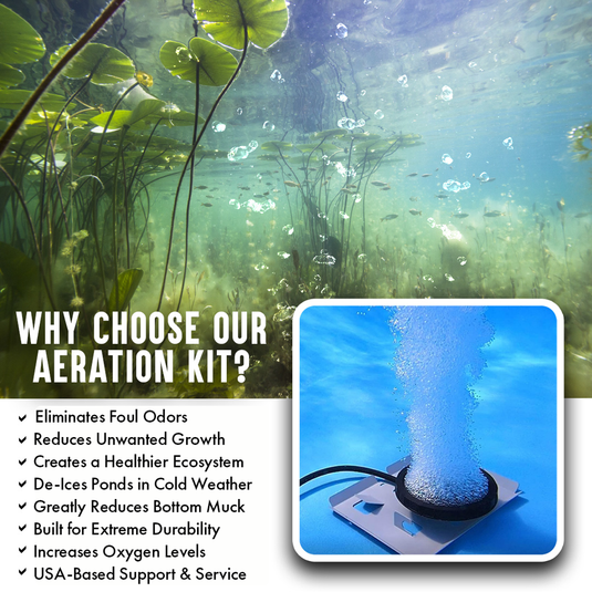 High Flow Solar Pond Aeration - Complete System with LiFePO4 Battery
