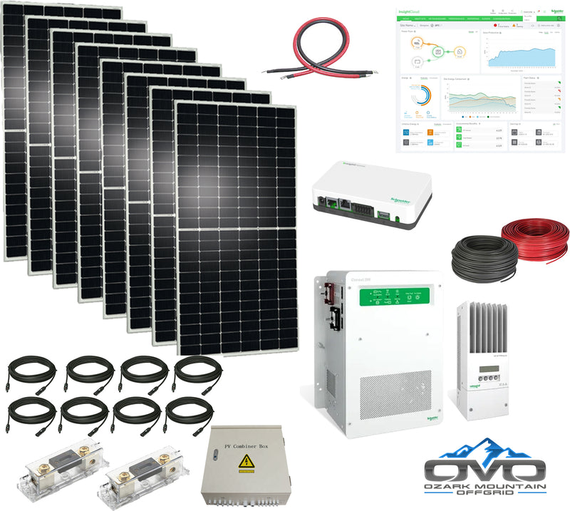 Load image into Gallery viewer, 4KW Offgrid Solar Kit + 4KW Split Phase 110/220V Inverter with 4320 Watts Solar and Wiring
