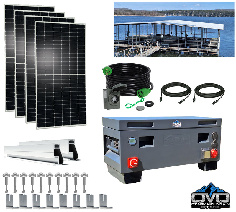 Load image into Gallery viewer, off grid boat dock solar kit
