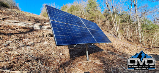 Adjustable Solar Panel 3" Pole Mount - 4x Solar Panels (With Modules) 1440 Watt Array