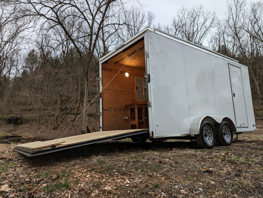 16' Enclosed SOLAR POWERED Offgrid Self-Sufficient Trailer - Mobile Storefront - Concession Window Expanded Lithium battery bank
