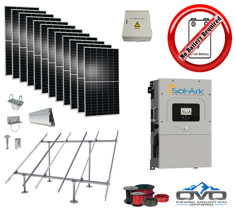 Load image into Gallery viewer, 6KW Complete Offgrid Solar Kit + 15K Sol-Ark Inverter +6.48KW Solar with Ground Mount and Wiring

