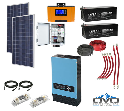 620 Watt Solar System Kit / 30A MPPT Charge Controller / 3000 Watt 24V Inverter with Output 110V/220V AGM Batteries