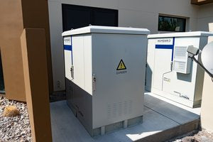 Load image into Gallery viewer, HomeGrid PowerCube Power Station - 15K Sol-Ark + 19.2kWh Lithium Bank + Temp Controlled Enclosure
