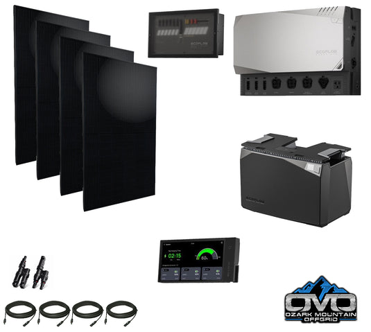 EcoFlow Power Kit 120V Output - 1x 3600 Watt Solar Generator / 2000wH Lithium Storage /1300w Solar Complete Offgrid Kit